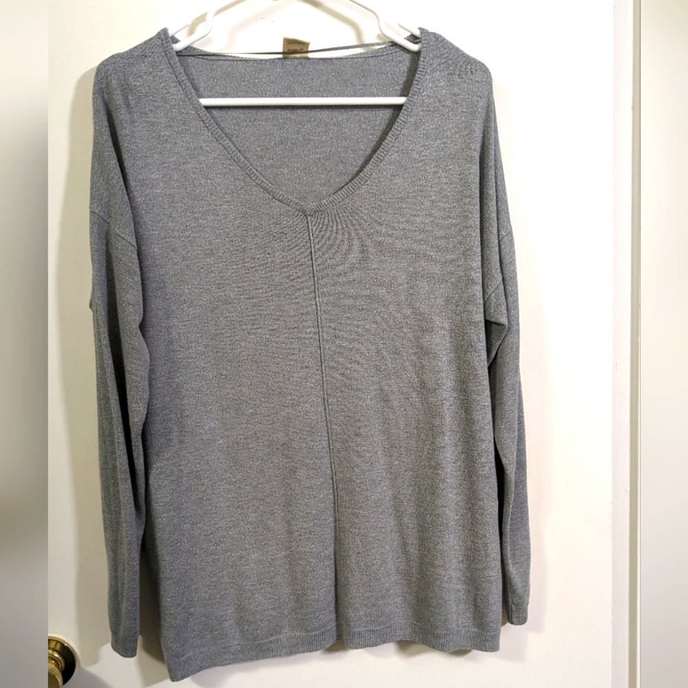 🌕 Faded Glory grey V-neck top